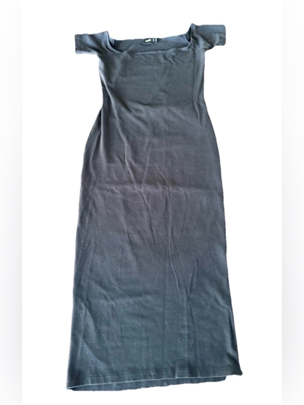 ASOS Little Black Midi Dress Fitted Bodycon Cap Sleeve Women Size 4 VINTAGE Y2K